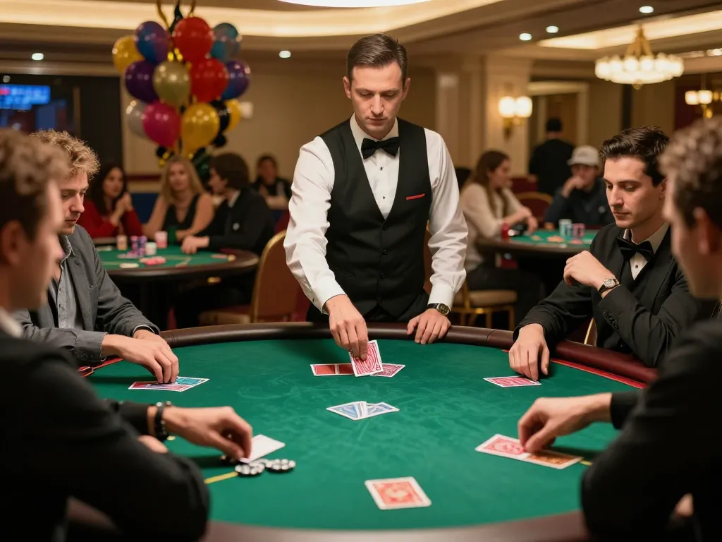 A player strategies their next move at nohu.com poker table in an upscale casino.