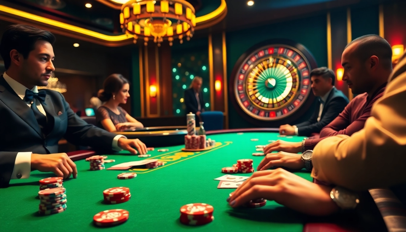 Engage in a high-stakes poker game at 28bet.com featuring luxurious casino elements.