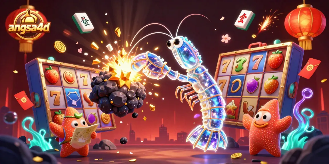 Unleash the thrill of angsa4d slots with vibrant 3D characters and casino elements in a cinematic scene.