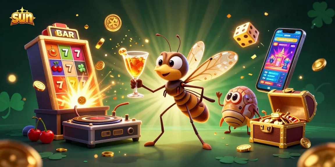 Join the sun mascot in an engaging casino scene filled with vibrant gaming action and golden rewards.