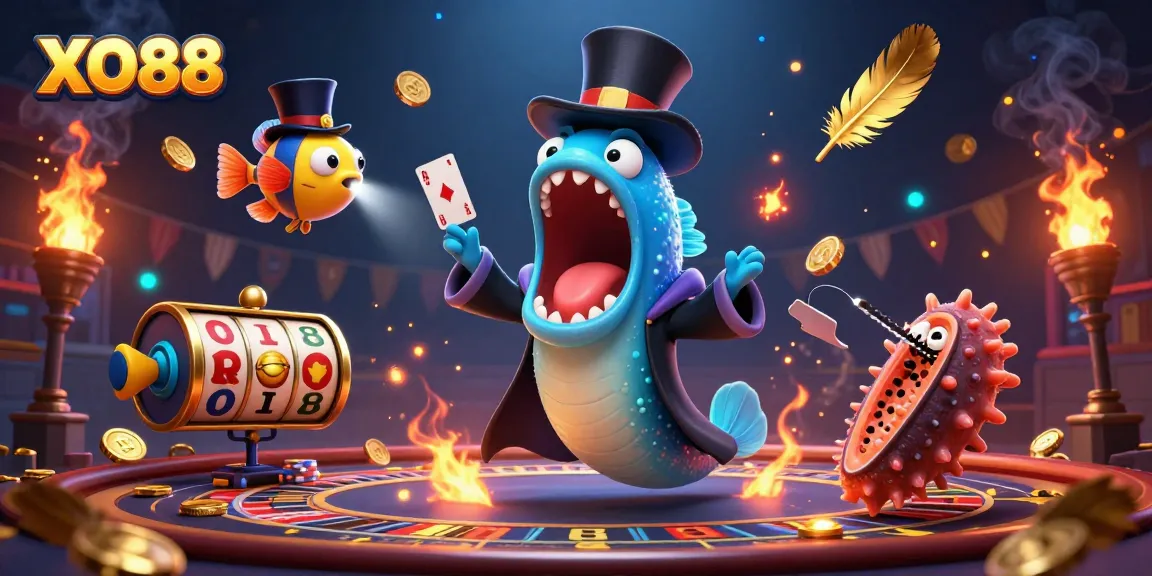 Experience thrilling gambling action with XO88's vibrant 3D illustration featuring exciting casino elements.