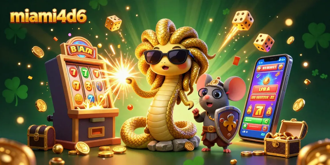 Spin the reels with miami4d6 as golden coins burst from slot machines in this vibrant casino scene.