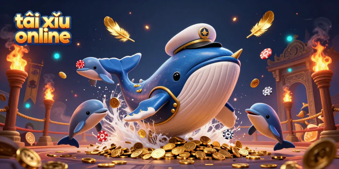Experience the excitement of tài xỉu online with dynamic characters in a vibrant casino-themed scene.