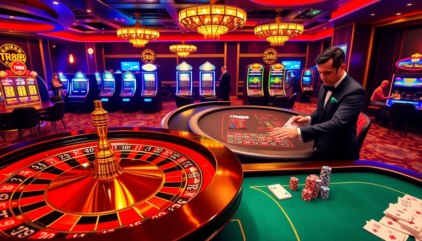 Experience the excitement of TR88 at a luxury casino, playing roulette and poker.
