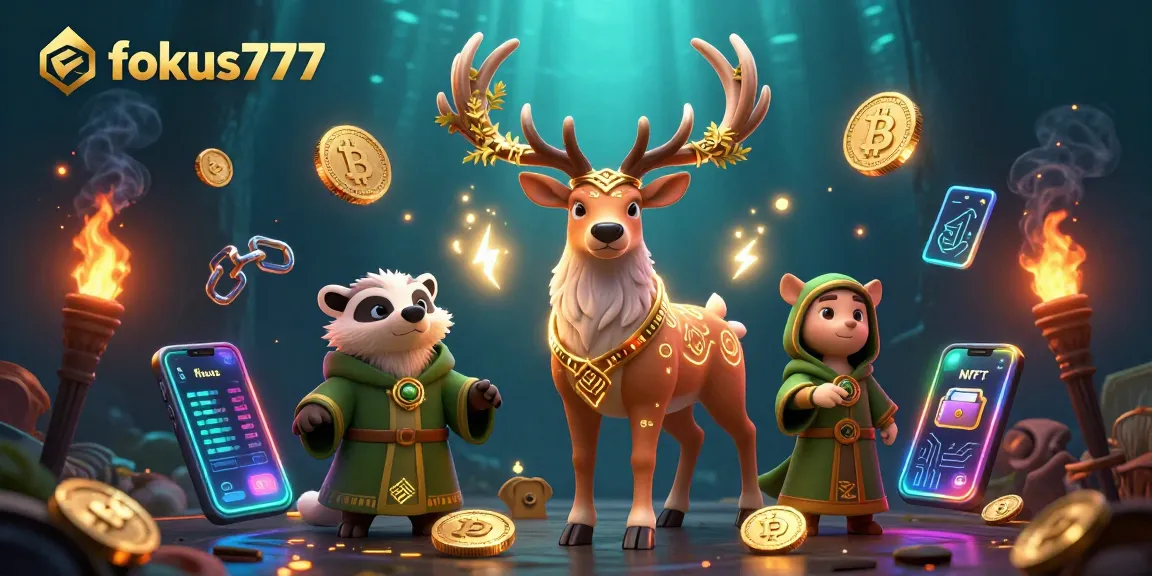 Experience the excitement of fokus777, showcasing magical treasures with a Celtic druid and crypto elements.