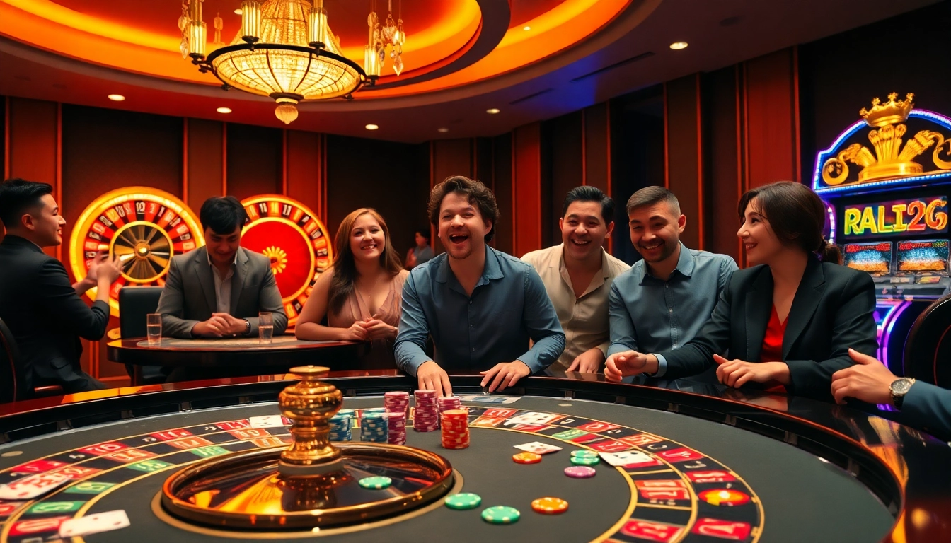 Experience the excitement of Raja Luck with vibrant gaming tables and enthusiastic players.