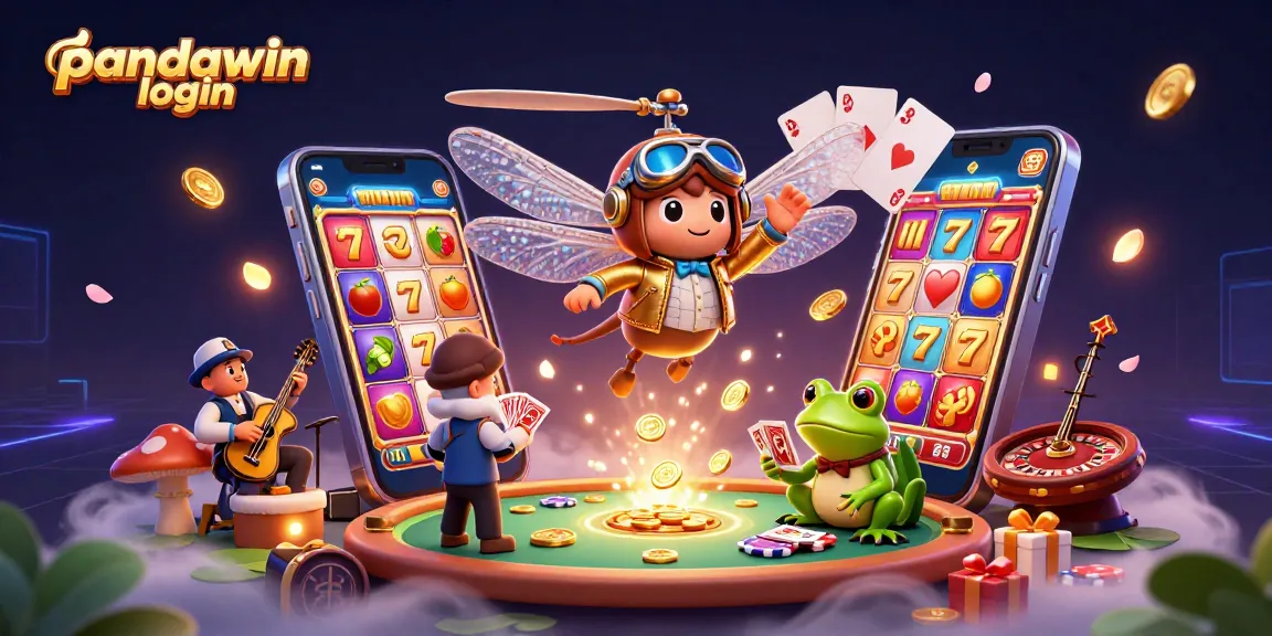 Play thrilling games with pandawin login showcasing dynamic casino illustration filled with excitement.