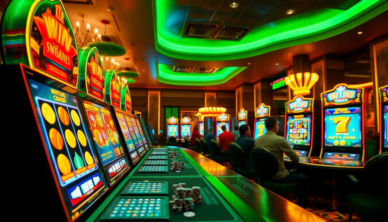 Engaging players winning slot bonuses in a vibrant online casino environment.