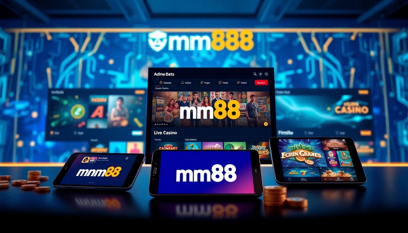 mm88 online gambling platform showcasing vibrant game selections and secure transactions.