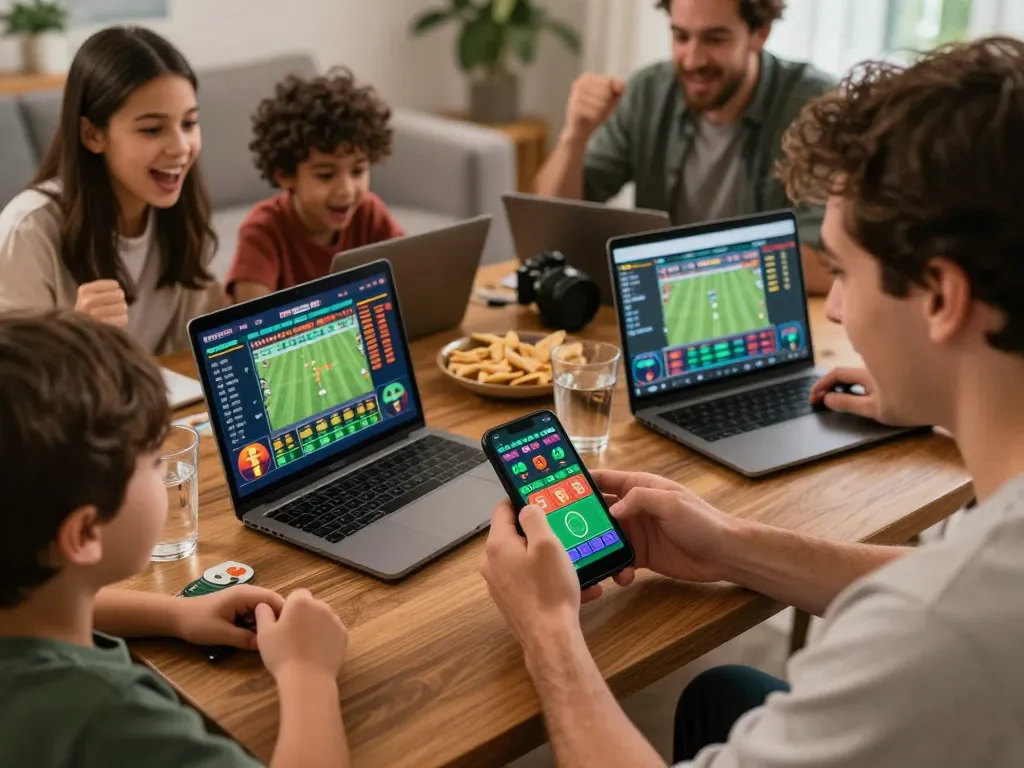 Person placing a bet on rik vip sports betting app during an exciting game night with friends.