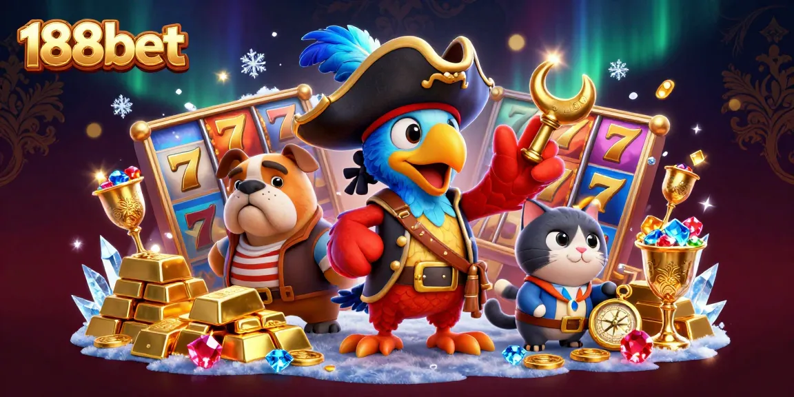 Engage in thrilling action with 188bet's vibrant slot games featuring gold treasures and dynamic characters.