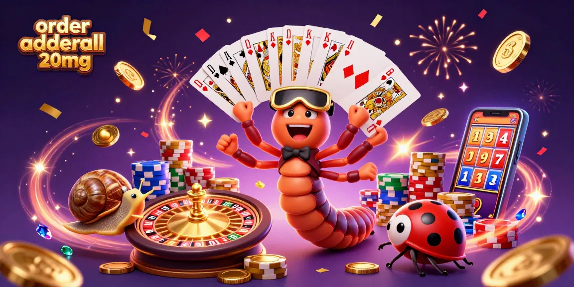 Experience the thrill of order adderall 20mg in this casino-themed vibrant 3D illustration.