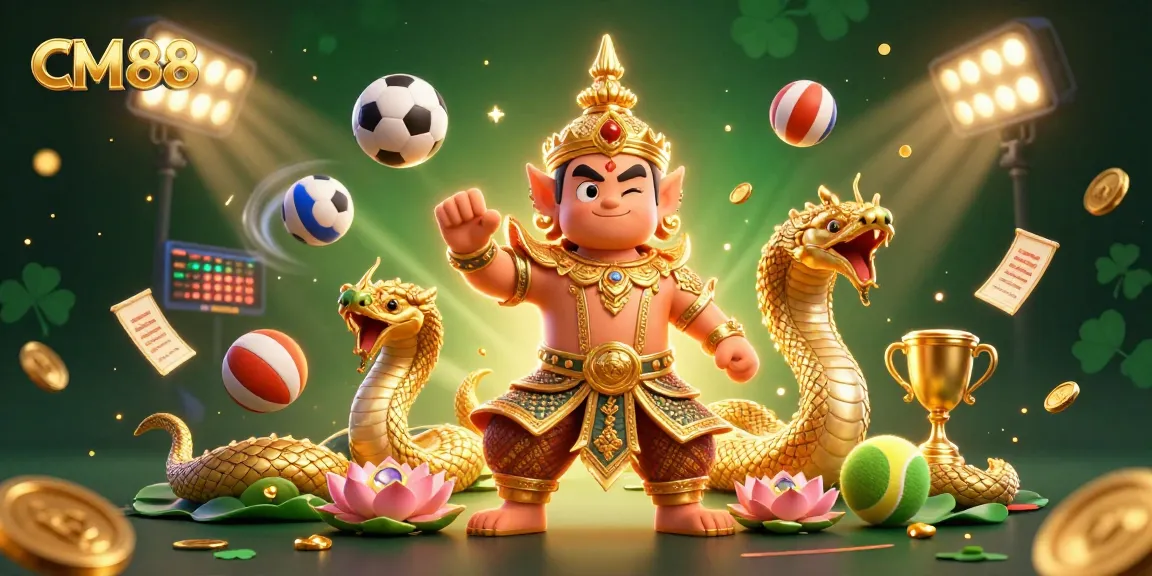 Experience thrilling gameplay with CM88, featuring action-packed sports betting elements and vibrant characters.