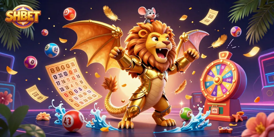 Play thrilling games at SHBET with dynamic lottery elements surrounding a roaring chimera and mouse jockey.