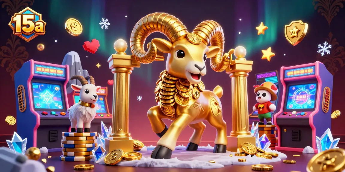O 15a traz uma ilustração dinâmica de um carneiro dourado em pose de ataque, cercado por elementos de cassino vibrantes.