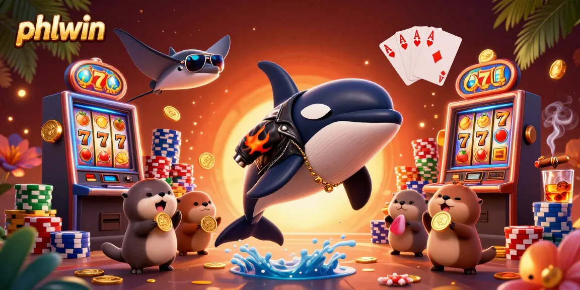 Engage with phlwin's vibrant casino atmosphere featuring dynamic characters and slot machines.