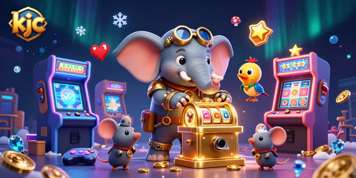 KJC players engaging with vibrant steampunk-themed slot machines in a dynamic casino scene.
